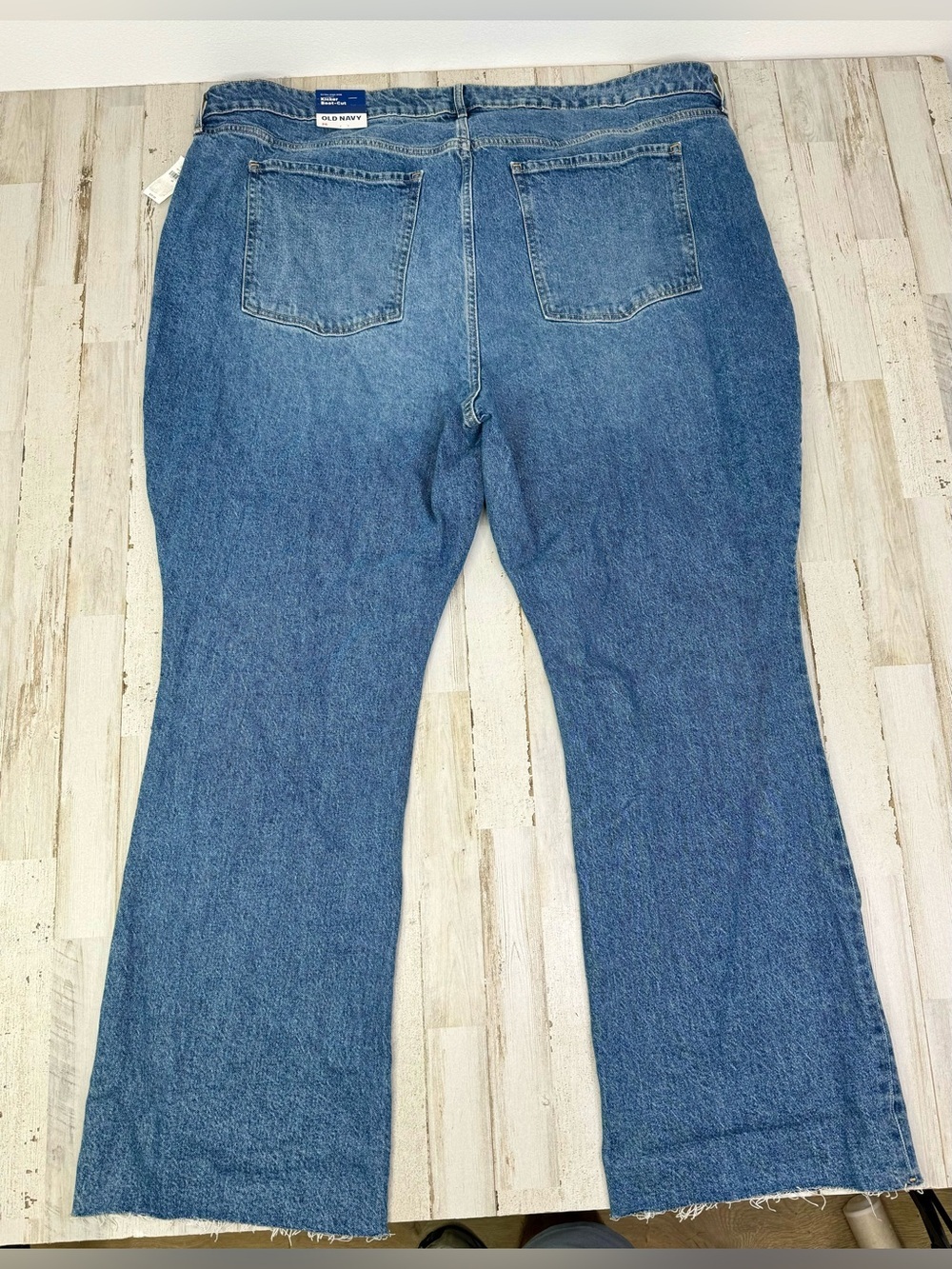Old Navy Jeans Womens 26 Kicker Boot Cut Ex High Rise Button Fly Raw NWT - Picture 10 of 12